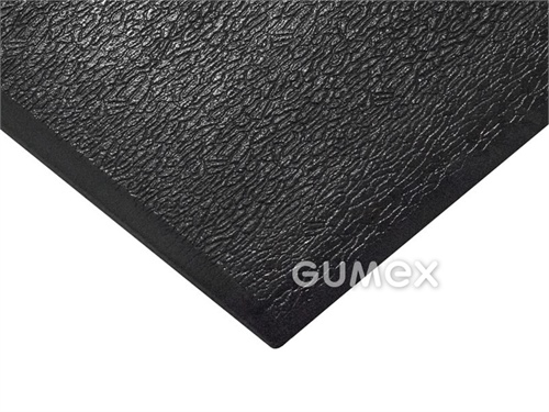 Protiúnavová rohož ORTHOMAT PREMIUM, tloušťka 12,5mm, 600x900mm, desén kůže, horní vrstva tvrzené PVC, spodní vrstva pěnové PVC, 0°C/+60°C, černá